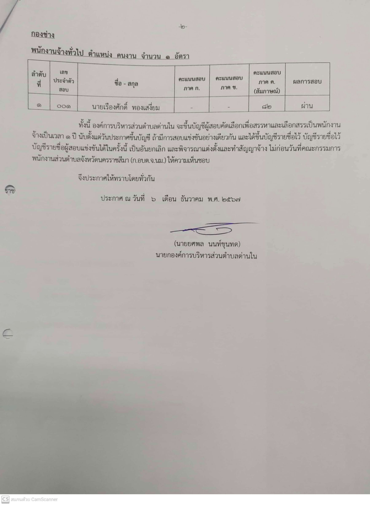 ประกาศองค์การบริหารส่วนตำบลด่านใน เรื่อง การขึ้นบัญชีและยกเลิกบัญชีรายชื่อผู้ผ่านสรรหาและเลือกสรรเป็นพนักงานจ้างขององค์การบริหารส่วนตำบลด่านใน ประจำปีงบประมาณ พ.ศ.2568